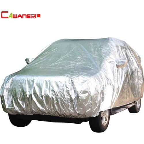Cawanerl 3-Layer Car Cover Outdoor Sun Ice Screen Rain Snow Dust Resistant Hail Protection Waterproof Cotton Inside Auto Cover