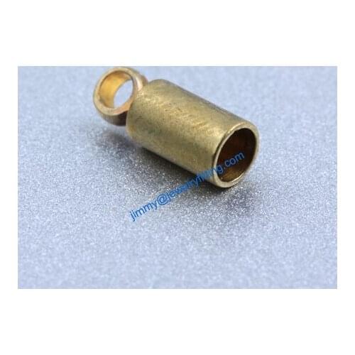 All kinds of Jewelry findings Raw Brass end cap railing end cap for laether cord 3.5*9mm
