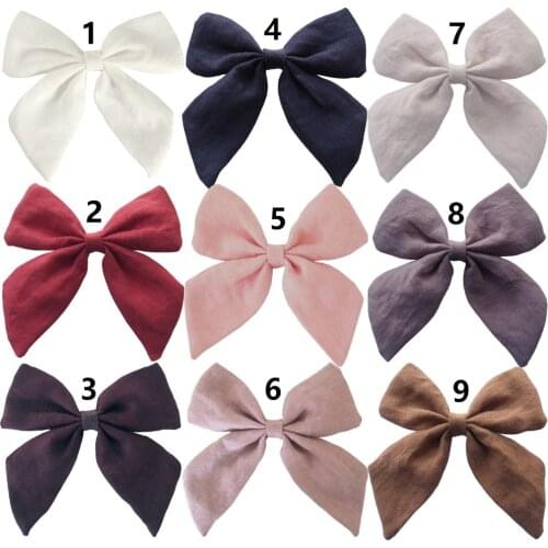 20 pcs/lot, 4.5 inch Sailor Bow Hair Clips , Women Girls Fabric Hair Bow Barrettes Tied Bow Alligator Clips
