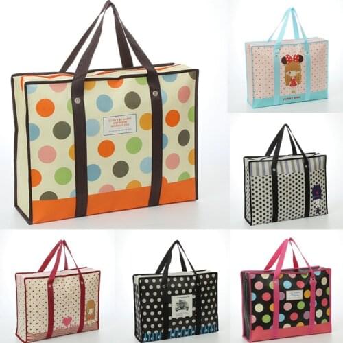 Foldable Quilt Storage Bag Outdoor Travel Cartoon Waterproof Portable Luggage Box Closet Organizing Clothes Socks Packing Pocket