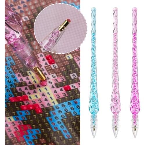 1PC Point Drill Crystal Pens Diamond Painting Pen DIY Cross Stitch Embroidery Crafts Household Sewing Diamond Painting Tool