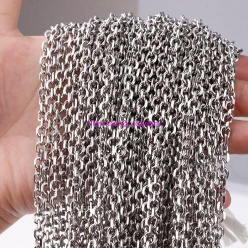 10m/Lot Hot Sale Finding /Marking Chain DIY Shiny Stainless Steel Bulk Factory Wholesale Round Rolo Chain Jewelry