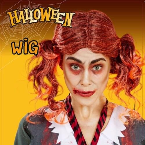 10 Pack Halloween Party Wig Witch Clown Costume Cosplay Funny Horror Dress Up Props White Green Red Props Hair Wear Eye Glasses