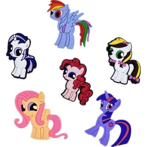 100Pcs Colorful Horses Unicorn PVC Flatback Fit Hairband Phone Case Cable Brooches Pen Accessories Children Gift