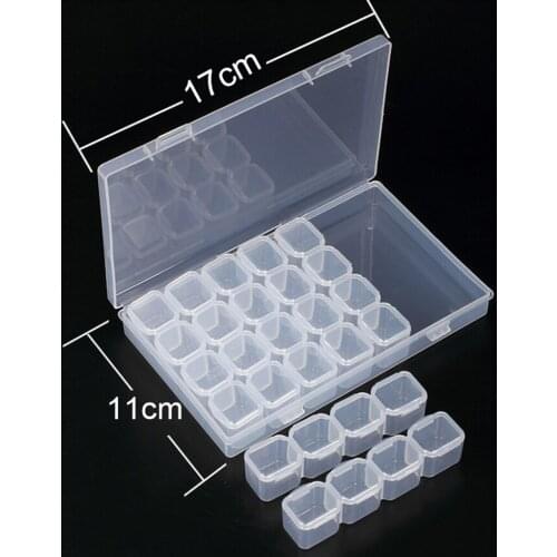 2pcs 28 Slots Plastic Storage Box hardware accessory box fishing tackle box