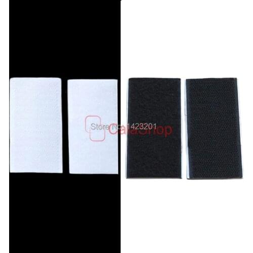 20 Pairs / Lot 38mmx80mm Self Adhesive Hook Loop Tape Sticky Sewing Roll Practical White Black