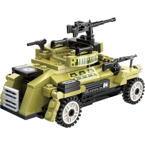 2021 World War 2 WW2 Army Military Soldier City Police SWAT Armored Vehicle Fighter Transport Truck Building Blocks Bricks Toys