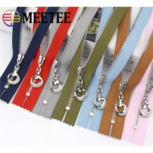 Meetee 10pcs 15/18/20/25/30cm 3# Metal Zippers Closed End Zip Closure Lock DIY Bags Purse Clothing Repair Kit Sewing Accessories