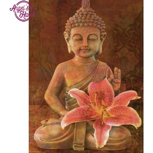 5D Diamond Embroidery buddha flower Icon DIY square Diamond Painting Cross Stitch Needlework Mosaic Rhinestone Painting Decor