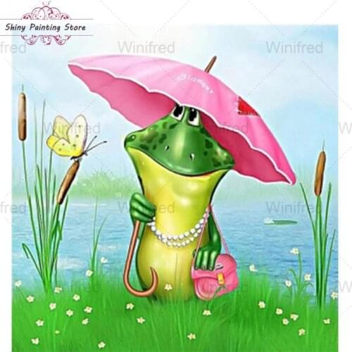 5D Diamond Painting Full Square/Round Diamond Cartoon Frog Lady Pattern DIY Diamond Embroidery Cross Stitch Rhinestone Painting