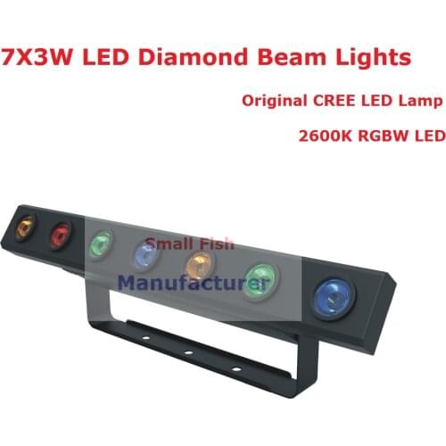 1Pcs Diamond Beam Light 7X3W RGBW 4IN1 Led Wall Light High Quality 25W Bar Beam Effect Lights 4/11/28 Chs For Dj Disco KTV