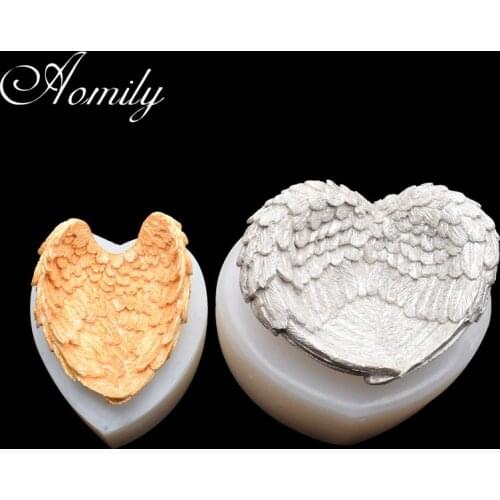 Aomily 3D Angel Wings Styles DIY Storage Box Shape Silicone Mold Handmade Cookies Chocolate Mould Cake Pastry Decorating Tools