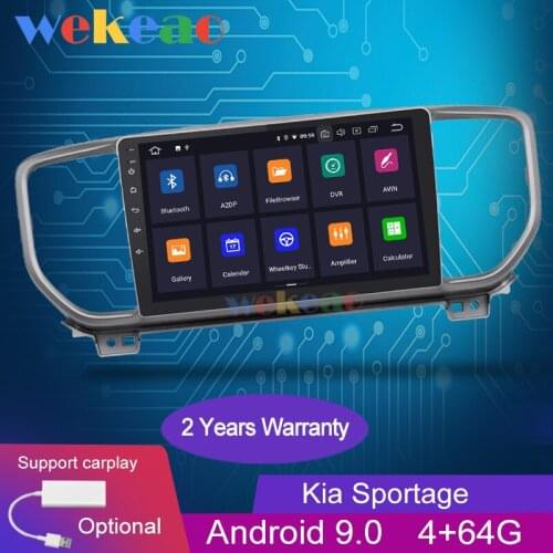 Wekeao 9" 1 Din Android 9.0 Auto GPS Navigation Car Radio Automotivo For Kia KX5 Sportage Car Dvd Multimedia Player Bluetooth 4G