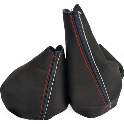 Car Shift Gear Stick Dust-proof Cover Handbrake Handle Faux Leather Cover for BMW E30 E36 E34 E46 Z3 Manual Models