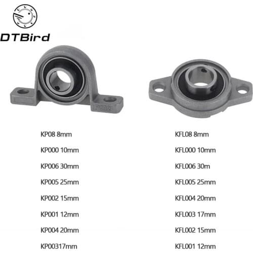 Free Shipping 1PCS Zinc Alloy Diameter Bore Ball Bearing Pillow Block Mounted KP08 KFL08 KP000 KFL000 KP001 KFL001 KP005 KFL005