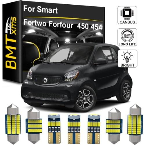 BMTxms Canbus Car LED Interior Map Dome Trunk Light Kit For Smart Fortwo 450 451 453 Forfour 454 453 EQ Auto License Plate Lamp
