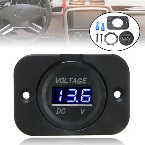 DC 12V-24V Blue LED Display Digital Voltmeter Panel Electric Voltage Meter Volt Tester For Car Motorcycle Voltage Meter