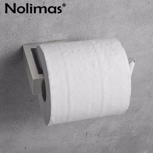 Brushed Stainless Steel Toilet Paper Holder Bathroom Toilet Holder For Roll Paper Towel Square Bathroom Accessories