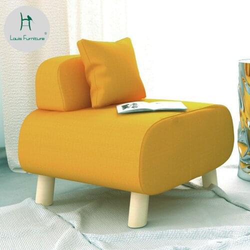 Louis Fashion Living Room Sofas Single Cloth Art Stool Leisure Simple Modern Lazy Person