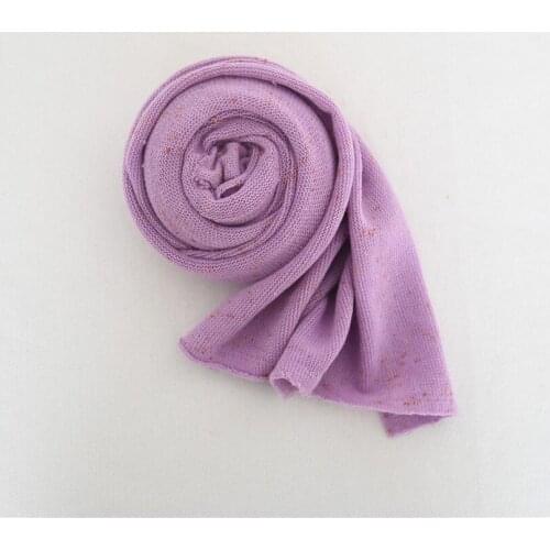 Purple Colored Stretch Knit Wrap Newborn Posing Fabric Knit Swaddle Blanket Baby Girl Sweater Wrap Infant Photogaphy Props Layer
