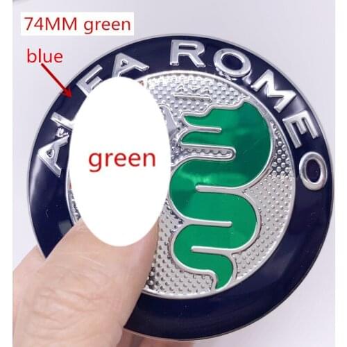 2pcs 7.4cm full chrome Color ALFA ROMEO Car Logo emblem Badge sticker for Mito 147 156 159 166 Specials sale 74mm