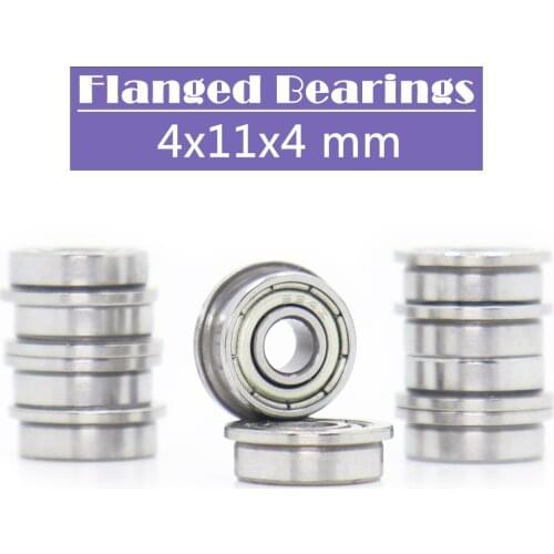 F694ZZ Flange Bearing 4x11x4 mm ABEC-1 ( 10 PCS ) Flanged F694 Z ZZ Ball Bearings F619/4ZZ