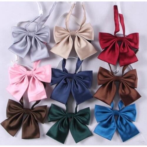 Cute Womens Pure Color British Japanese School Girls JK Uniform Long BowKnot Tie Students Necktie Cosplay Lolita 10 Colors