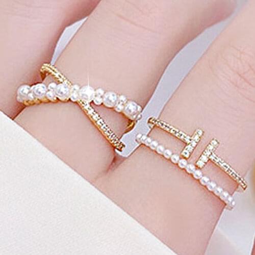 Korea 2021 Trend Fashion Cross Rings Temperament T Word Personalized Rings Adjustable Ring All-Match Daily Ring Accessories Gift