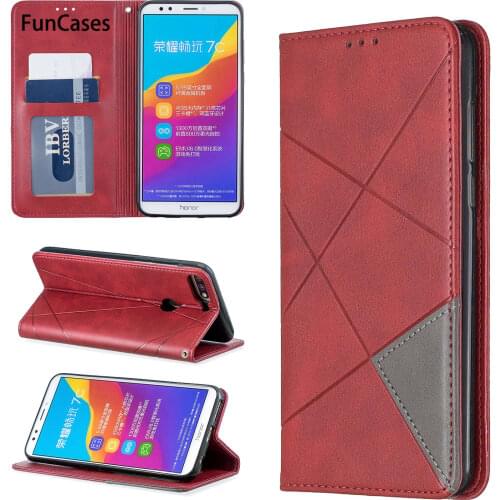 Wallet Telephone Mobile Cases For para Huawei Y7 2018 Csse Fitted Case Csse sFor Huawei estuche Honor 7C PU Leather Flip Case