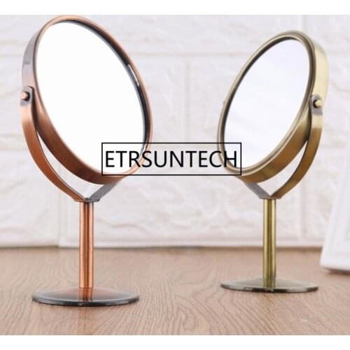 Beauty Cosmetic Tool Round Circle Makeup Mirror Double-Side Normal Magnifying Desktop Stand Style Makeup Mirror F1204