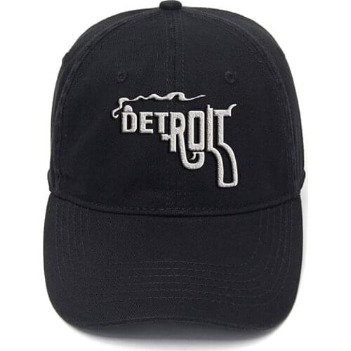 Lyprerazy Detroit City Washed Cotton Adjustable Men Women Unisex Hip Hop Cool Flock Printing Baseball Cap