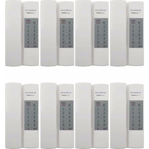 ZHUDELE Multi-function home security Interphone 8-way safe audio doorphone/intercom system, Max 99 handle extenable+Power supply