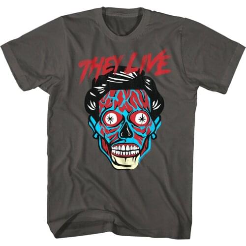 They Live Blue Alien Face Mens T Shirt Horror Movie 80s Film Tee John Nada Carp