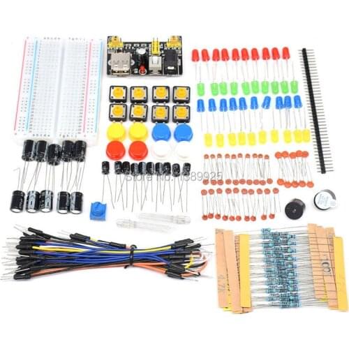 Starter Kit Electronic Fans Kits Breadboard Cable Resistor Capacitor LED Potentiometer For UNO R3
