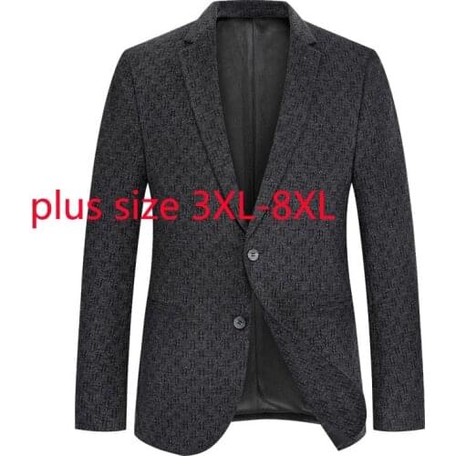 New Arrival Super Large Autumn And Winter Men Fashion Casual Suit Coat Blazers Single Breasted Plus Size 3XL 4XL 5XL 6XL 7XL 8XL