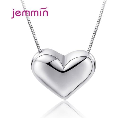 Women Trendy 925 Sterling Silver Pearl Crystal Cubic Zirconia Pendant Necklaces Peanut Key Heart Jewelry For Wedding Party Gifts