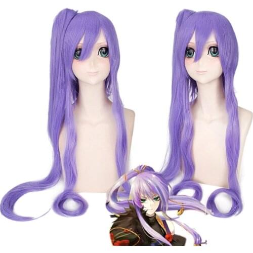 Vocaloid Gakupo Brake yuet 100cm Long Straight Cosplay Wig for Women Fashion Anime Costume Party Wig Purple Claw Clip Ponytail