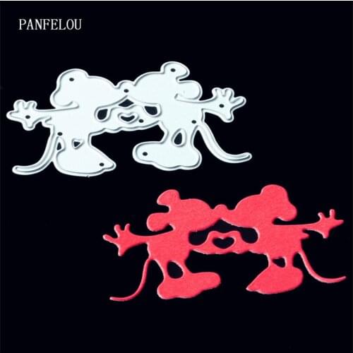 PANFELOU Easter Two mice Scrapbooking DIY album cards paper die metal craft stencils punch cuts dies cutting