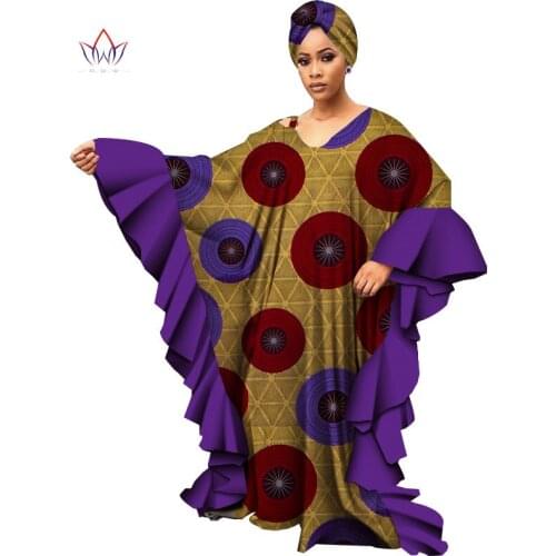 Long Sleeve Dresses for Women Casual Date Dashiki African Women Loose Plus Size Dresses Robe African Dresses for Women WY4701