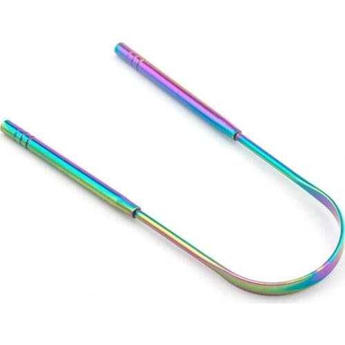 80% Hot Sale Smooth Edge Tongue Cleaner Refresh Mouth Portable Stainless Steel Fresh Breath Oral Cleaner Brush for Home Use