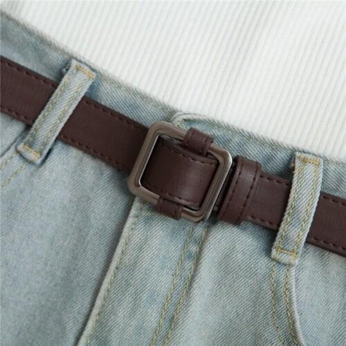 Belts For Men Boy Women Girl Lady Simple Versatile Fashion Black Tide Decoration Wide Belt With Jeans Student Thin Waistband