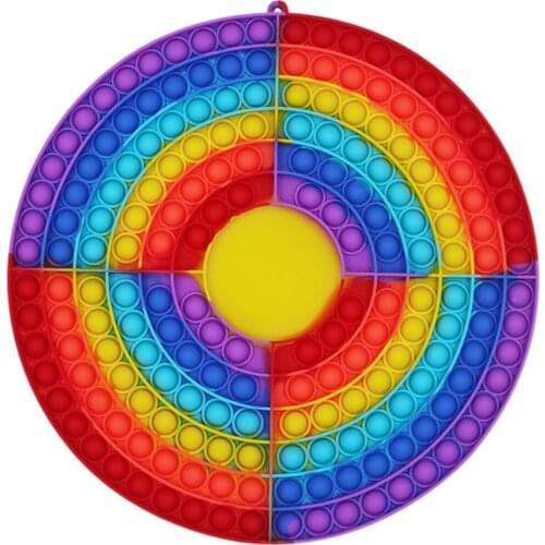 Checkerboard Rainbow Colors Silicone Push Bubble Art Decor Autism Puzzle Relaxing Reliver Anti-Stress Fidget Toy Adult Kids Gift