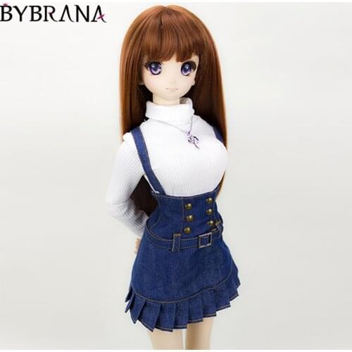 Bybrana BJD doll 1/3 1/4 clothes womens clothing spring and autumn clothing winter clothing lapel sweater high waist strap