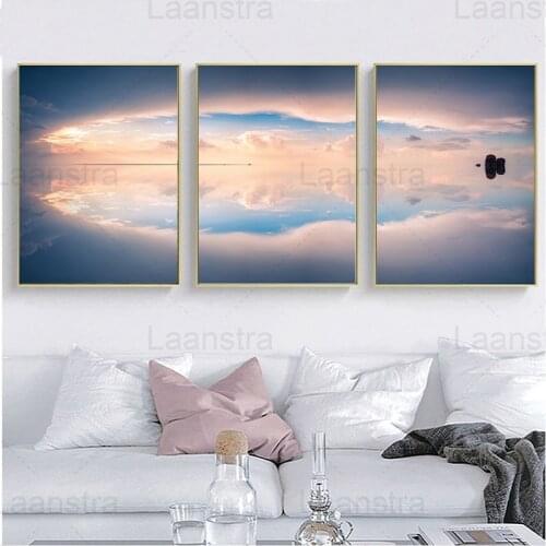 Modern Landscape Painting Reflection of Lake Creative Picture Canvas Print Home Decoration Living Room Bedroom Dining Room Mural