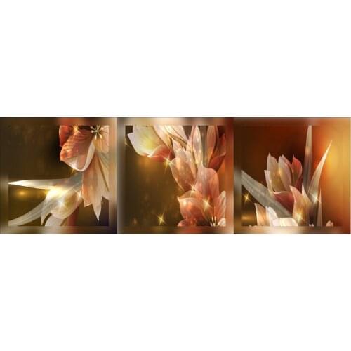 Modern Giclee Floral Canvas Prints Artwork Gold Flowers Paintings on Canvas Wall Art for Home office Decorations Wall Decor