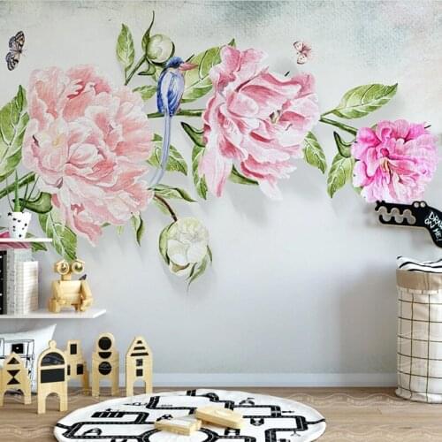 Modern Hand Painted Rose Flowers Mural Wallpaper 3D Romantic Living Room Bedroom Home Decor Wall Painting Papel De Parede Sala