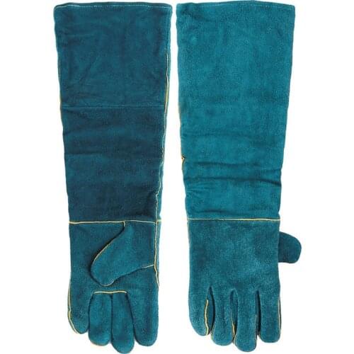 Hot Anti-bite Safety Bite Gloves For Catch Dog Cat Reptile Animal Ultra Long Leather Green Pets Grasping Biting Protective Glove