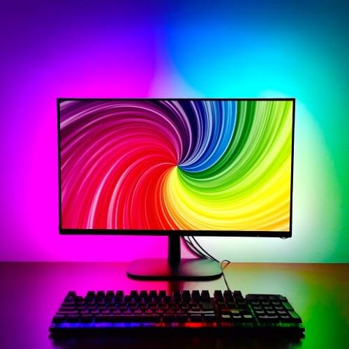 DIY Ambient Lighting PC Computer Monitor Backlight Sync with screen WS2812B USBLED Strip Full Set 17 to 39 inch display