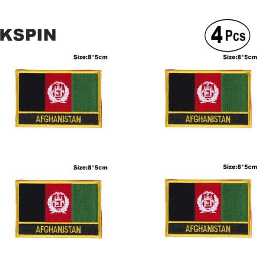 Afghanistan Rectangular Shape Flag Iron on Saw on Patches Embroidered Flag Patches National Flag Patches for Clothing