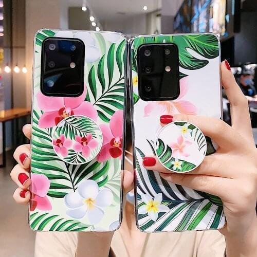Vintage Flower Leaves Phone Cases For Huawei P30 P20 Mate 30 20 Pro lite Nova 4e 3e Maimang 7 Soft Summer Plants Stand Covers